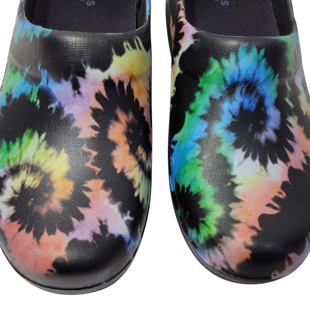 Crocs Neria Pro II‎ Work Clogs Womens Size 6 Black Tie Dye Slip Resistant 205385 - Picture 4 of 14